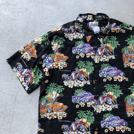 Reyn spooner アメ車柄レーヨンシャツ XXL