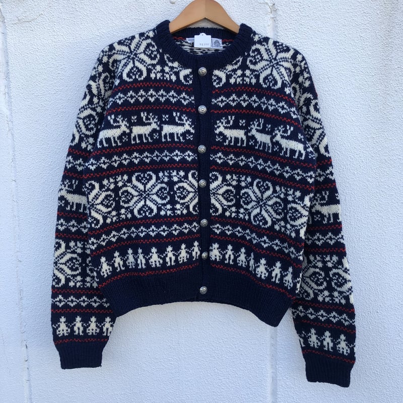 【レア】ノルディックカーディガン ニット セーター ノルウェー 古着 00s ノルウェー製 Dale of Norway 「1994 Lillehammer