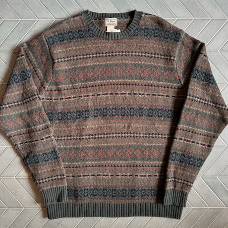 L.L.Bean フェアアイル柄 コットンニット