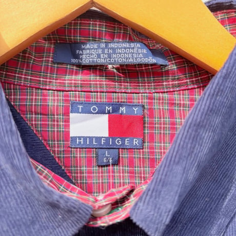 【NOS】TOMMY HILFIGER 切り替えコーデュロイシャツ