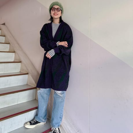 メキシコ製ロングニットカーディガン