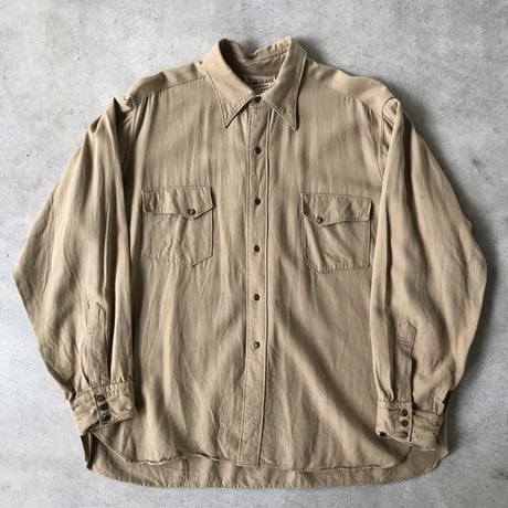50's〜GAME AND LAKEビンテージ マチ付きギャバジンシャツ
