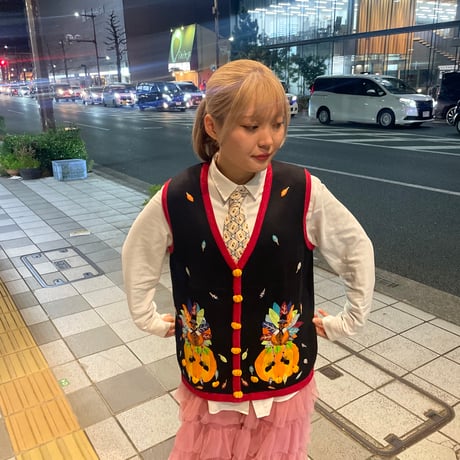 かぼちゃモチーフニットベスト