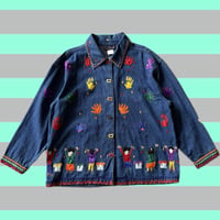 アート刺繍デニムジャケット