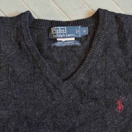 90s POLO Ｖネックウールセーター