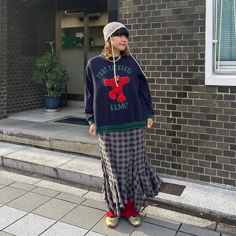 エルモ リブ切替 ワッペンスウェット