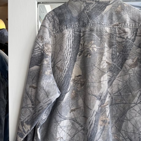 00's WOOLRICH リアルツリー柄シャモアクロスシャツ