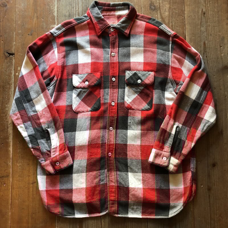 60's BRENT マチ付き ヘビー ネルシャツ ビンテージ 60's BRENT マチ