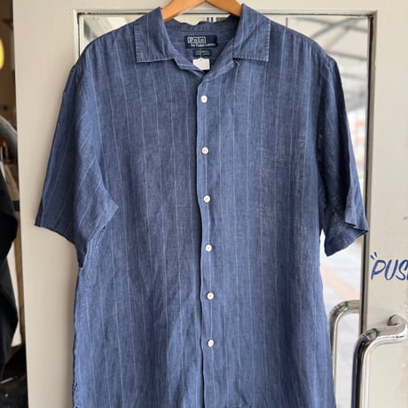 90's Ralph Lauren 半袖リネン無地シャツ 〝CALDWELL〟
