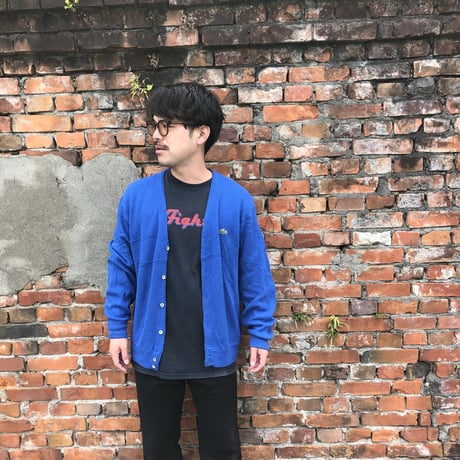 USA製LACOSTEアクリルニットカーディガン  L