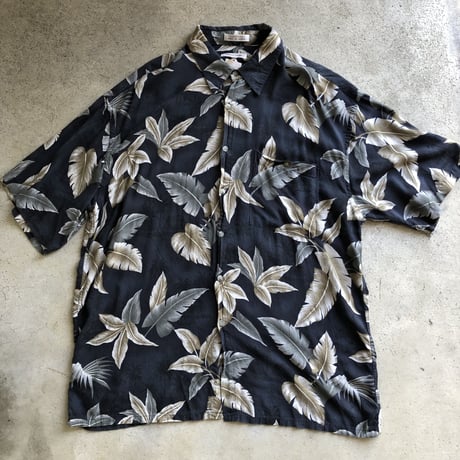 ピエールカルダン総柄レーヨンシャツ XL