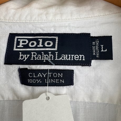 Ralph Laurenリネン半袖シャツ 白 L