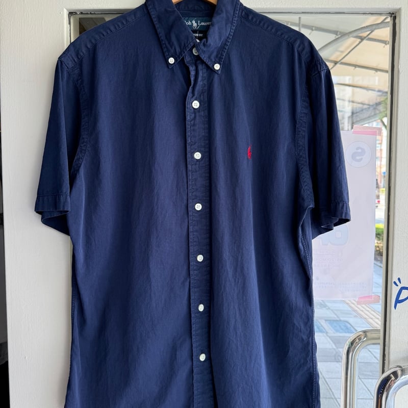 LANG LOCH club テロテロ生地 古着 ハーフボタン 半袖ジャケット LANG LOCH club テロテロ生地 古着 ハーフボタン 半袖ジャケット