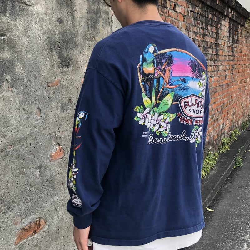 RONJON オールドサーフ サーフィン バックプリントロンT 長袖T