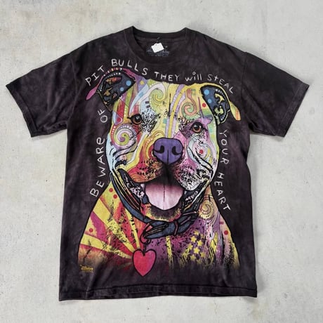 THE MOUNTAIN ピットブル アートプリントTシャツ