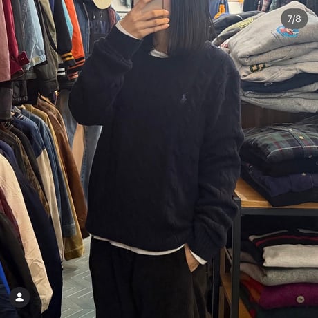 POLO ケーブルコットンニット