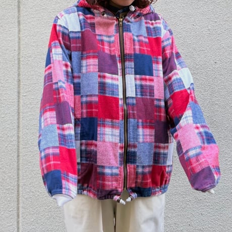 USA製 The Vermont Flannel Co. パッチワークフランネルジップパーカー