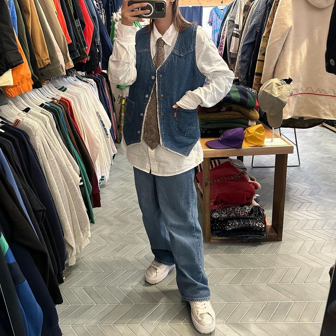 70s Levi's リーバイス デニム ポンチョ マント レア レディース lvs-a0899-0005_r.jpg