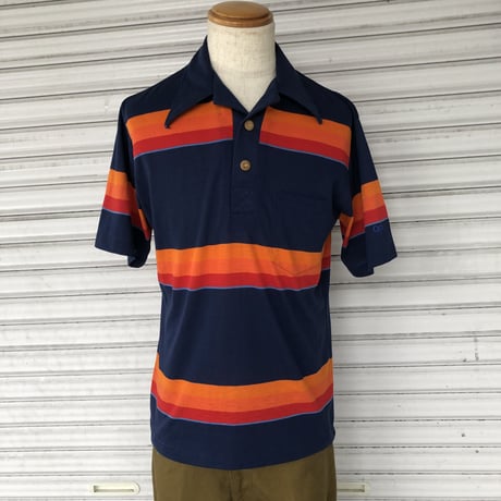 USA製70's〜 OCEAN PACIFICボーダー オールドサーフポロ