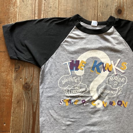 1980年代 ラグランスリーブバンドTシャツ  THE KINKS  S