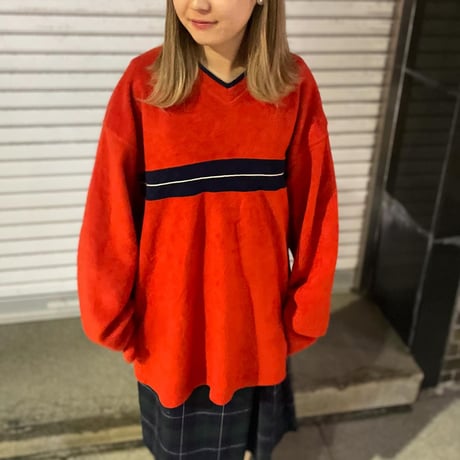 GAP Vネックフリースプルオーバー
