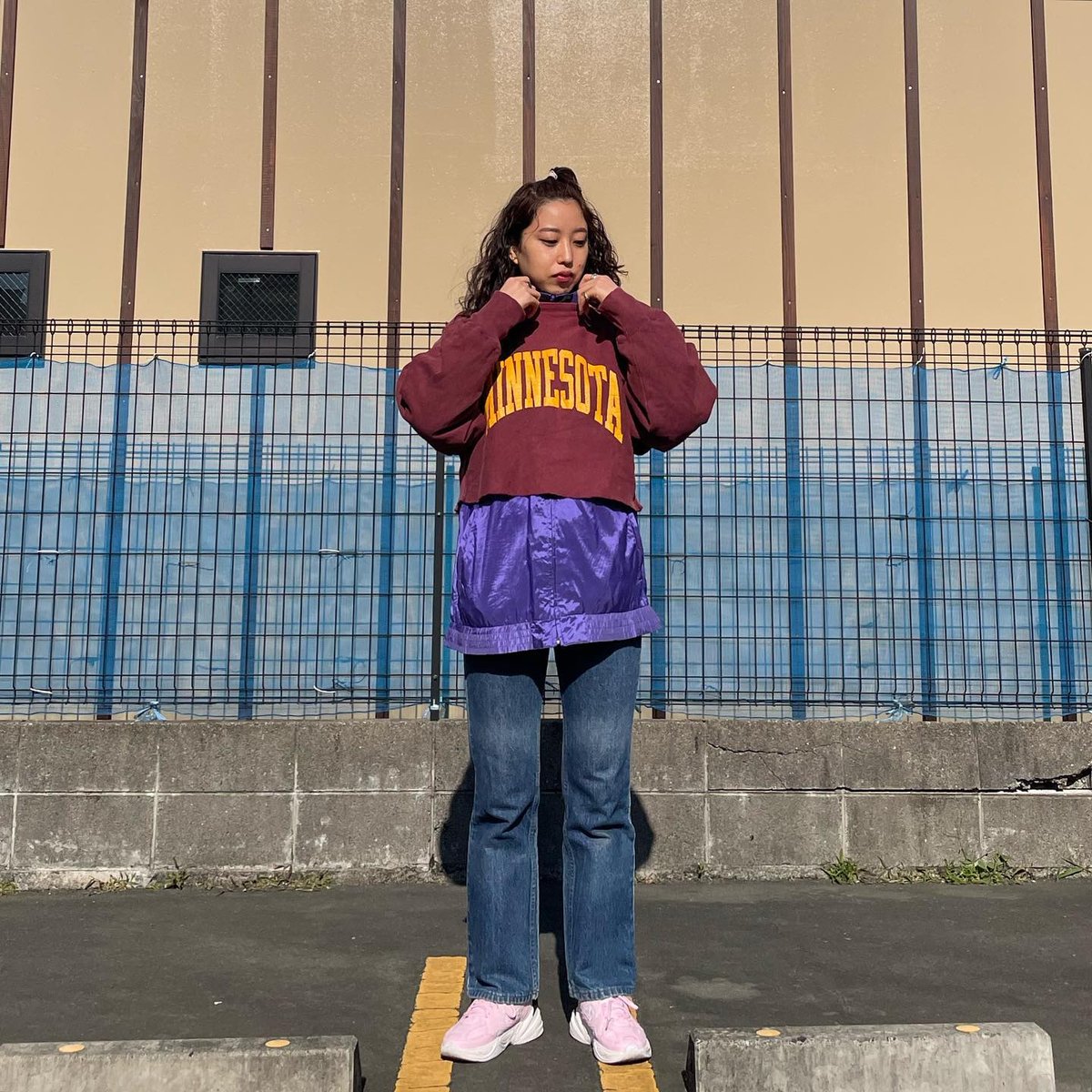 GILDAN CHERUB カレッジスウェット リメイク加工 ヴィンテージ感◎ ANGIE（アンジー）の「GILDAN カレッジロゴ オーバーサイズ