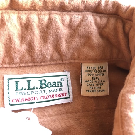 〜80'sUSA製 L.L.Bean シャモアクロスシャツ