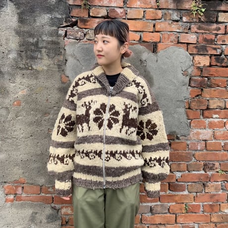 Vintage カウチンニットカーディガン