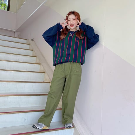 TOMMY HILFIGERストライプコットンニット
