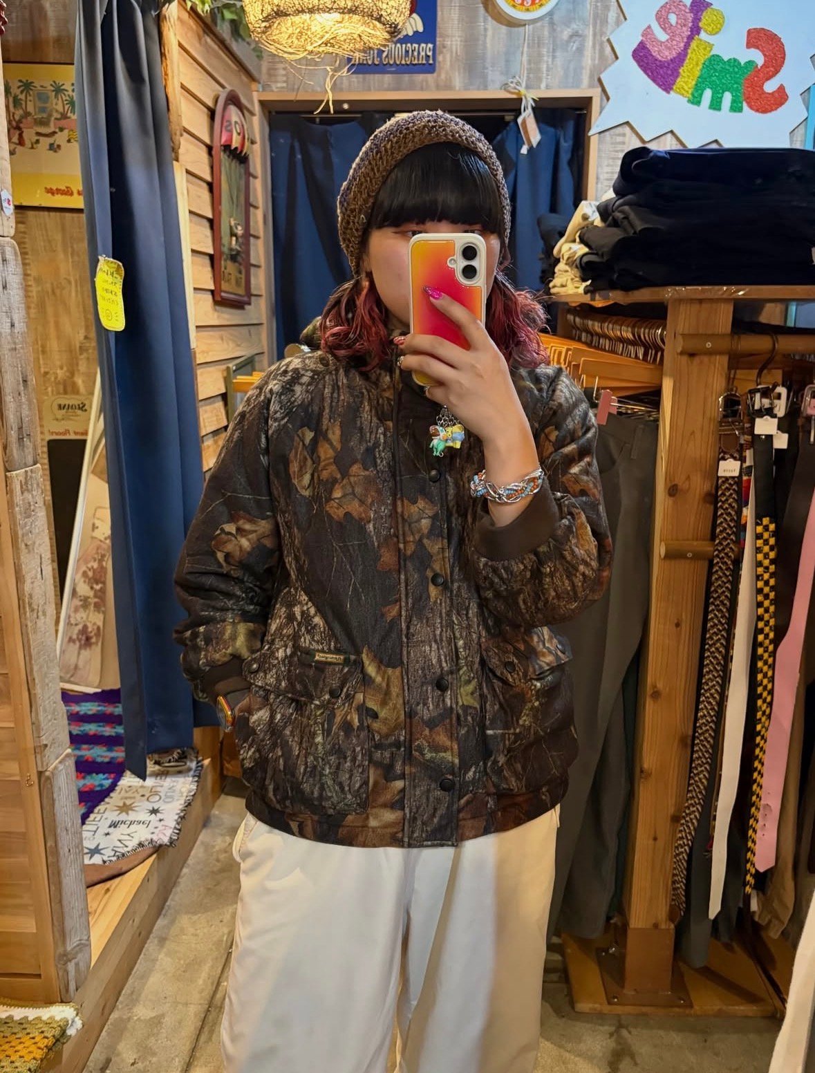 【りょう】リアルツリー中綿アクティブジャケットフーディリバーシブルダック地 りょう様専用】リアルツリー中綿アクティブジャケットフーディ