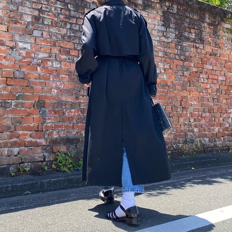 LONDON FOGブラックトレンチコート