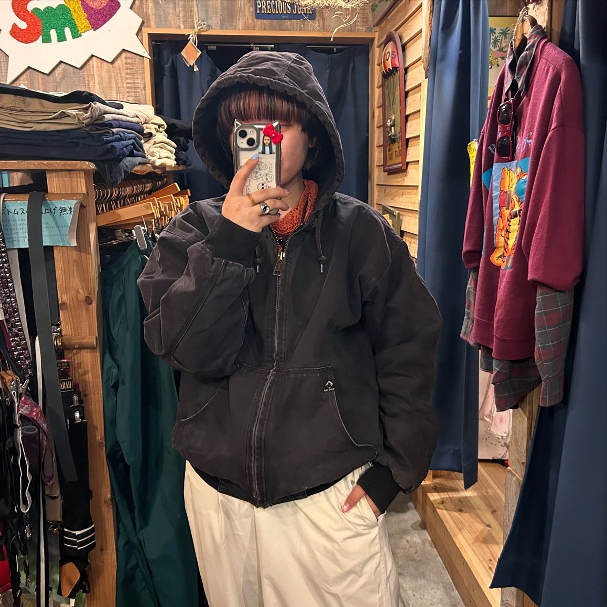 希少 DRI DUCK ダックジャケット フーディ 中綿 黒フェード L DRI DUCK ダックジャケット L 刺繍 | 古着屋OLDGREEN