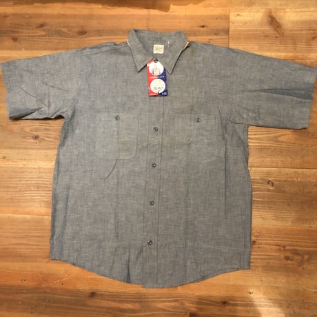 60's〜Beltex 半袖100%コットンシャンブレー L