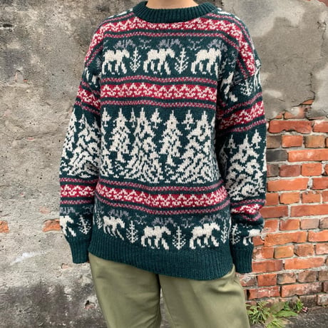 ノルディック柄ニット