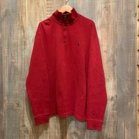 POLOハーフジップコットンニット