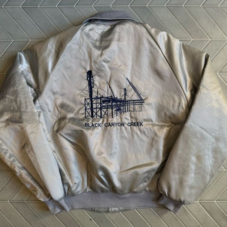 80s USA製 襟付きナイロンスタジャン