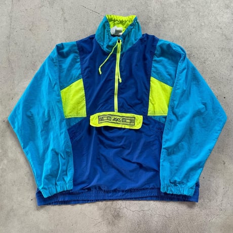 asicsナイロンハーフジッププルオーバー