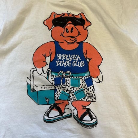 87年ネブラスカビーチクラブ豚さんTシャツ