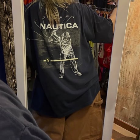 USA製 NAUTICA ゴルフスイング バックプリントTシャツ