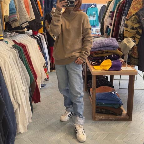 POLO ウールハーフジップニット