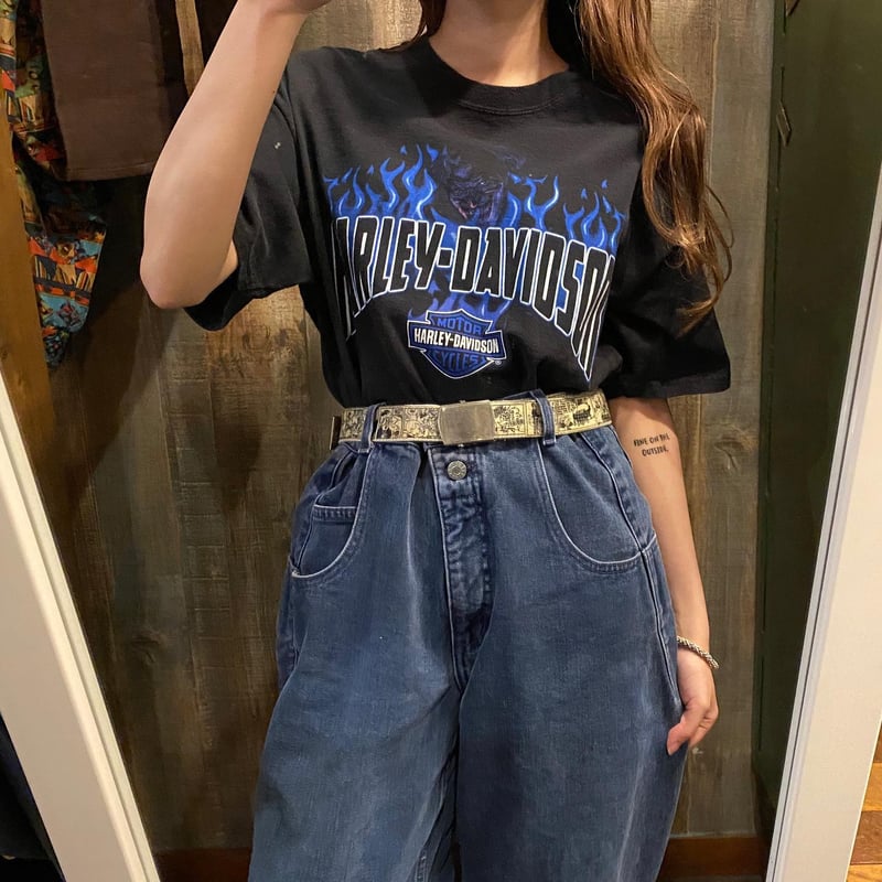 ハーレーダビッドソン　両面プリント　フェードTシャツ ©️2015 ハーレーダビッドソン 両面プリント Tシャツ XL相当 バイカー