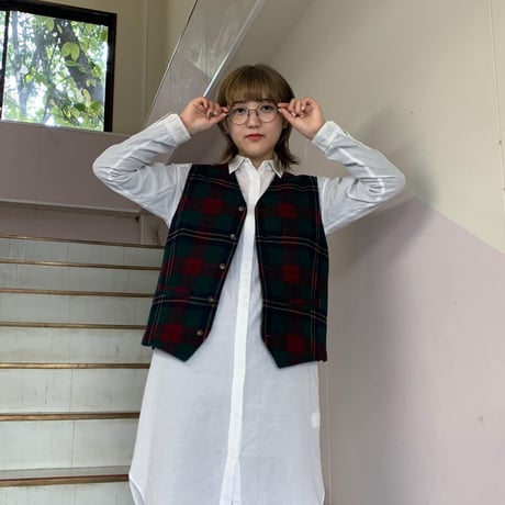 GAP 内側キルティングチェック柄ベスト