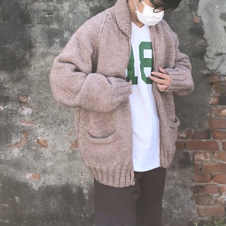 Vintage カウチンカーディガン 車 ショールカラー