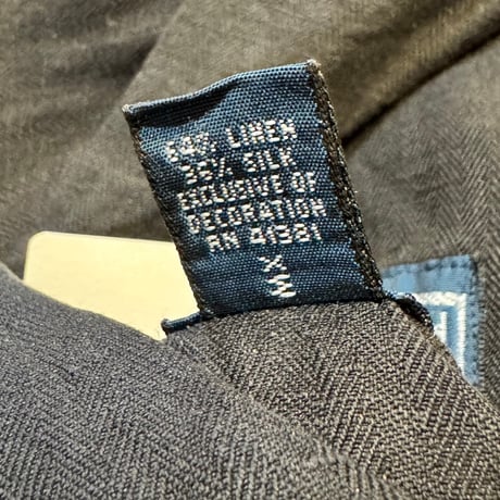 Ralph Lauren リネンシルク オープンカラーシャツ XL ブラック