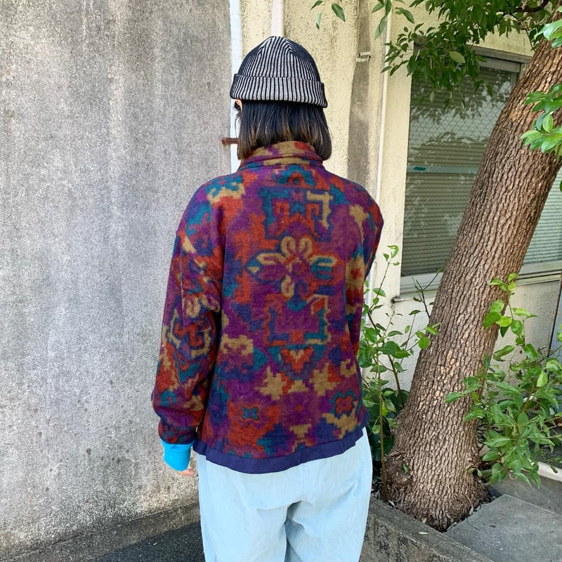 LANDS'END総柄フリースブルゾン | CUSTOM FEVER