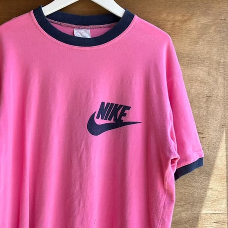 90s NIKE ロゴプリントリンガーTシャツ