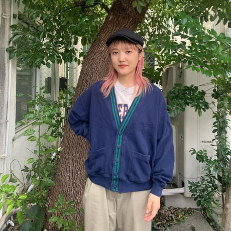 鹿の子編みラインカーディガン