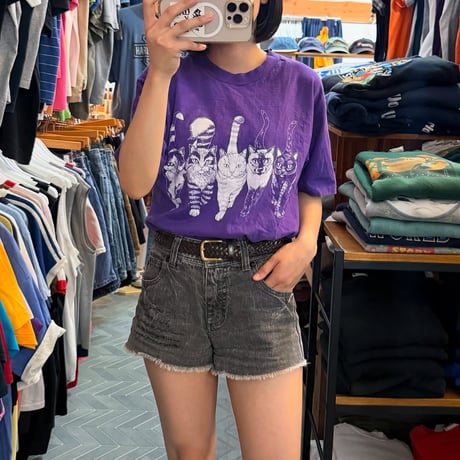80s USA製 猫ちゃん両面プリントTシャツ