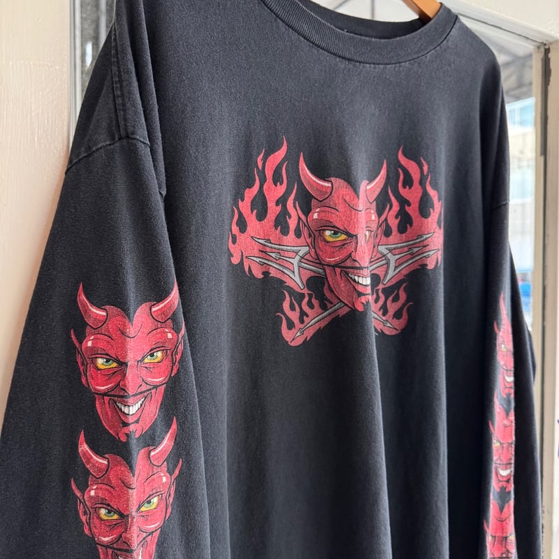 00s ヴィンテージ ハーレーダビッドソン 袖プリント ロンT 00s ハーレーダビッドソン 長袖 Tシャツ 袖プリント ファイヤー