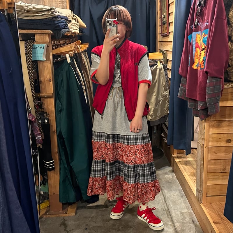 ほぼ新品 Champion×DRESS CAMP フード付きゼブラ柄ベスト 50 トップス 